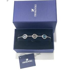 Swarovski Tahlia bracelet Round, Multicolored, Rhodium plated M